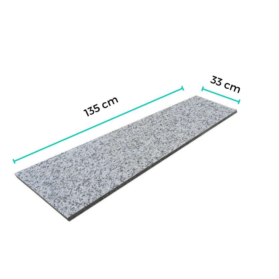 Stopnica granitowa G602 Bianco Sardo - 135x33x2