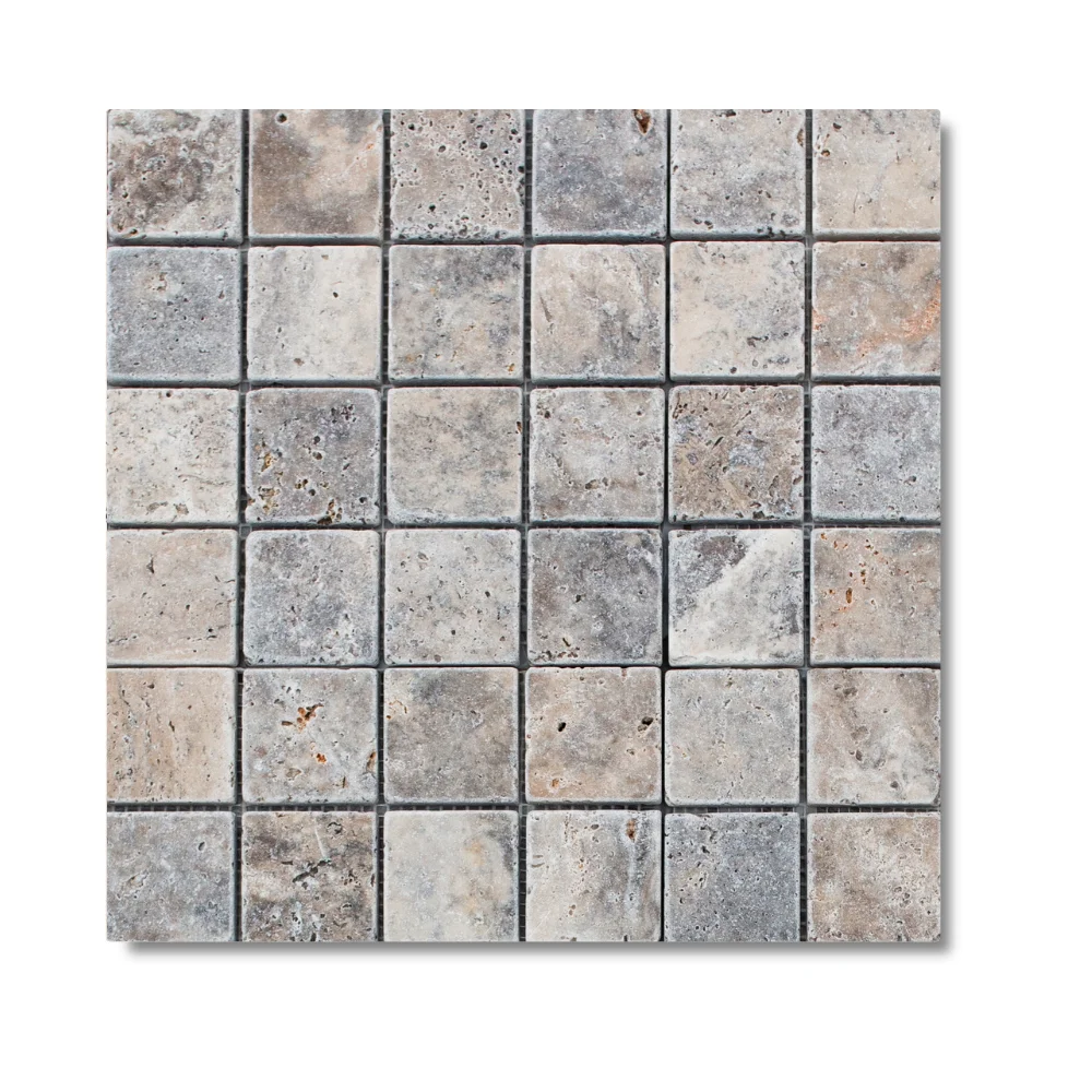 Płytka trawertynowa Ash Argent Mozaika - 4,8x4,8