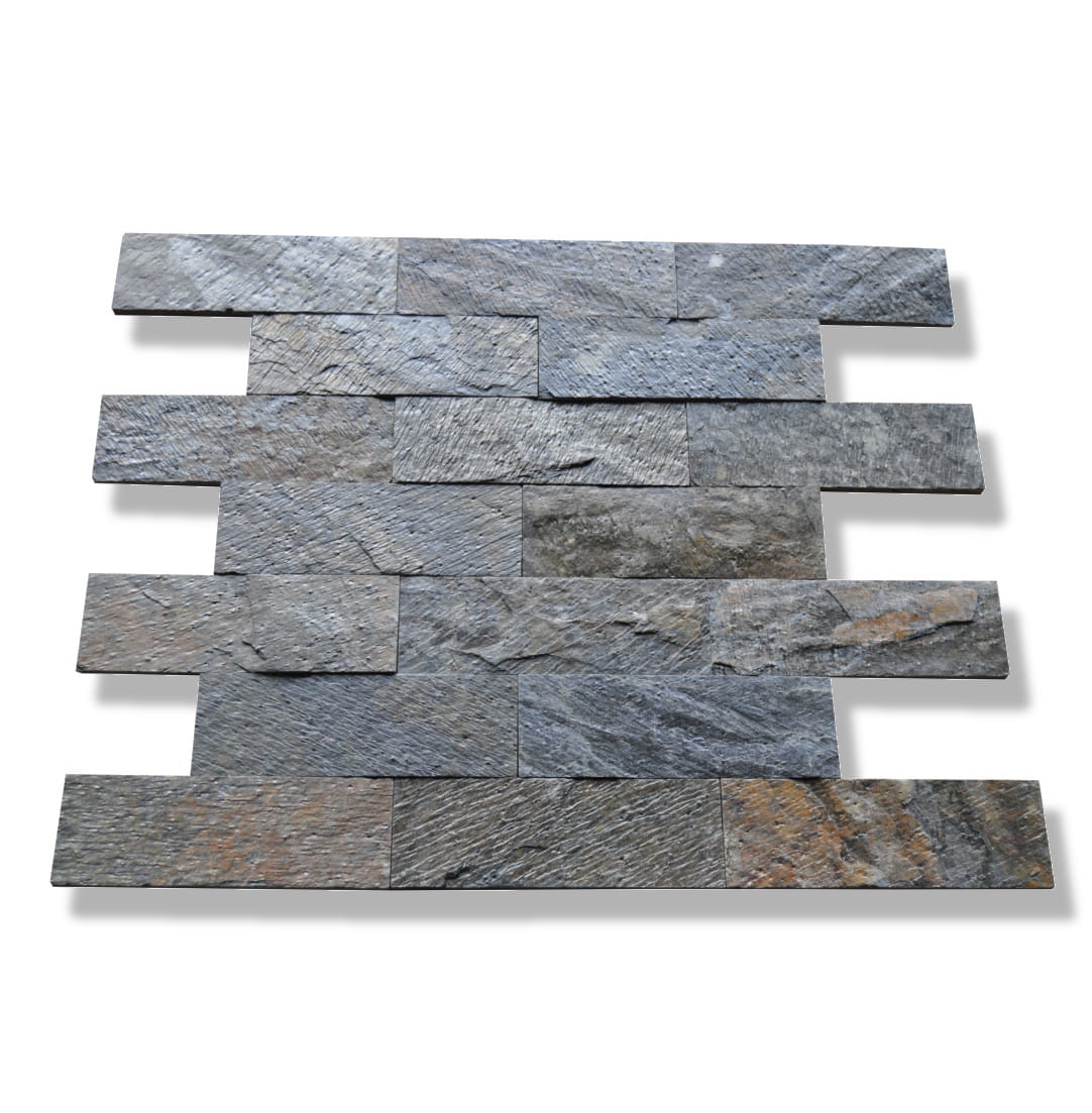 Kamień elewacyjny kwarcytowy Deoli Green Brick - 10x30