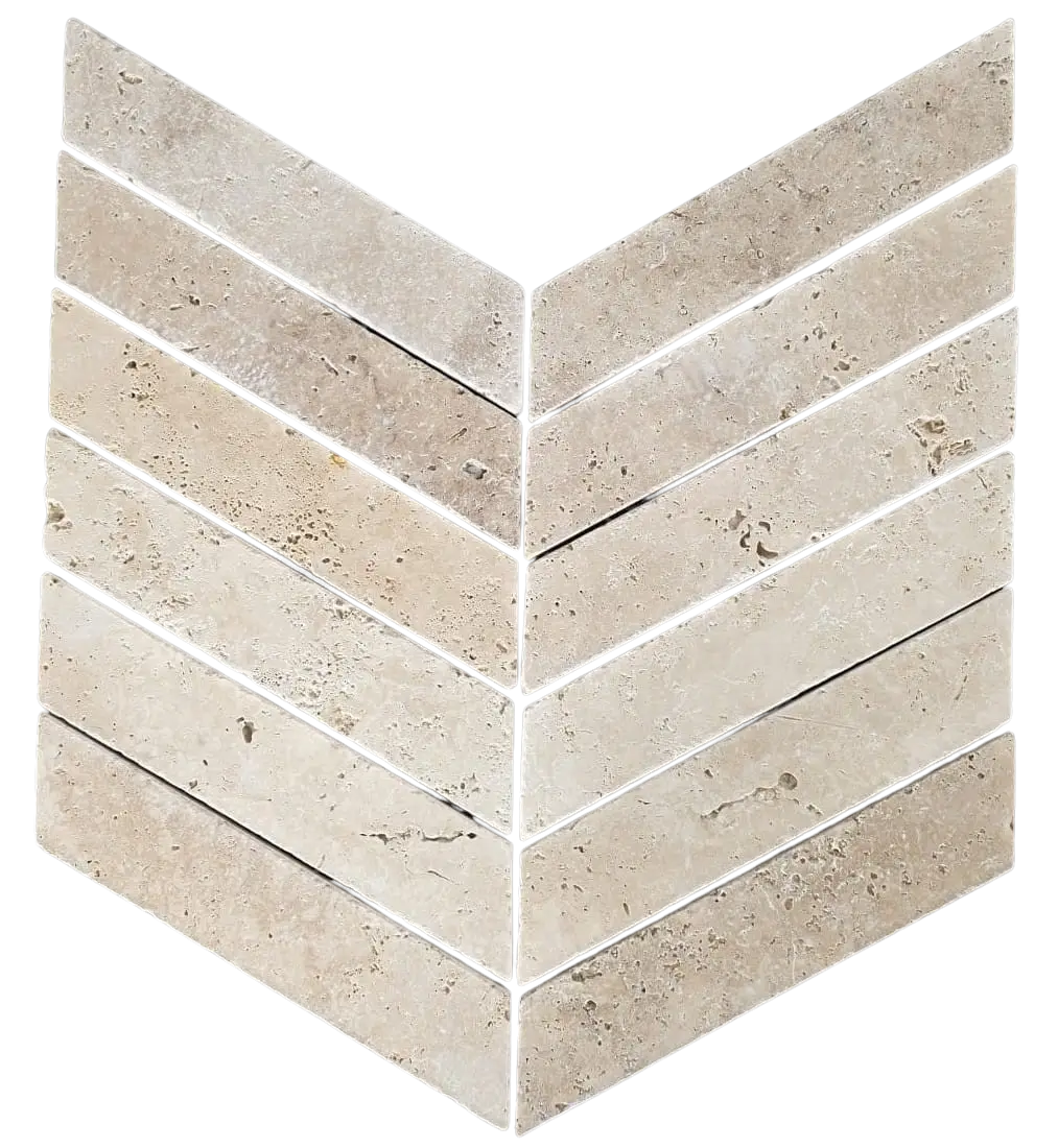 Płytka trawertynowa Light Chevron 7,5×30,5×1