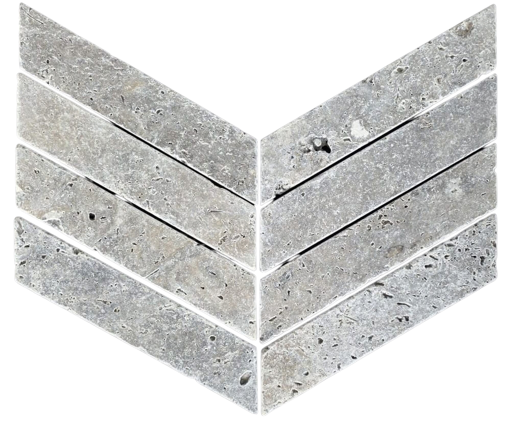 Płytka trawertynowa Ash Chevron 7,5×30,5×1